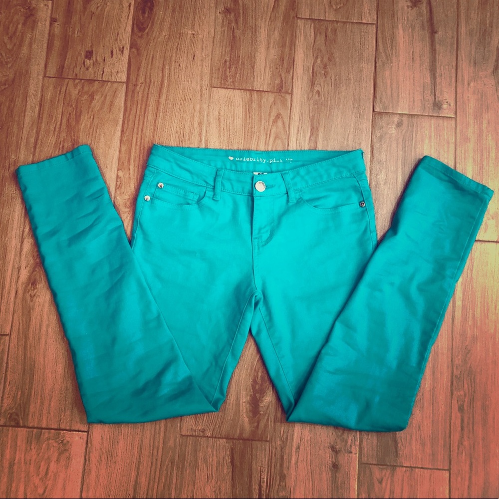 Girls Size 16 Celebrity Pink Turquoise Jeggings 16